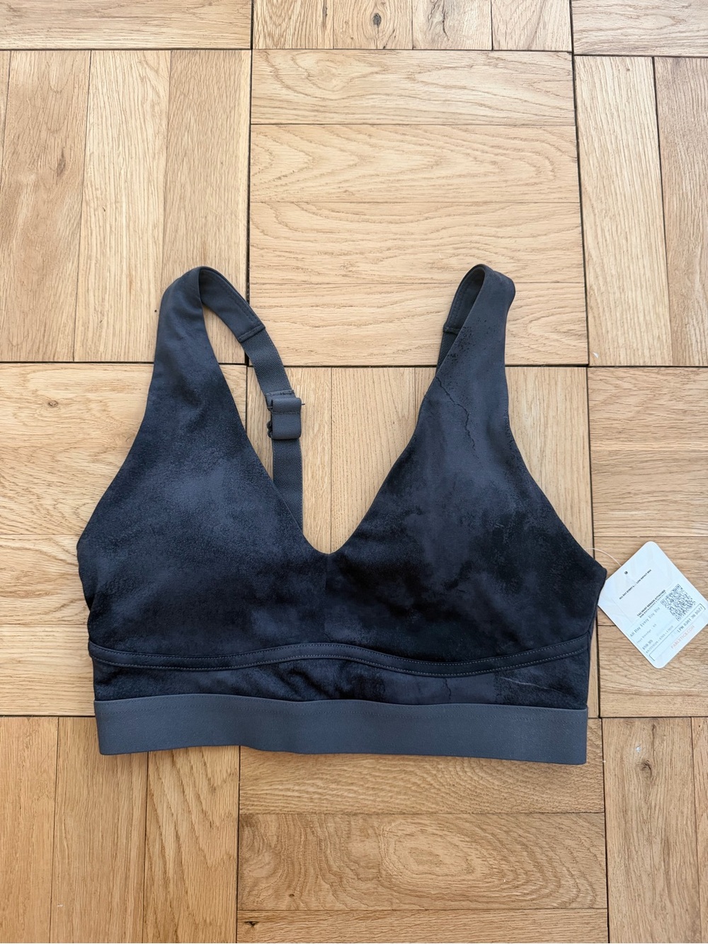 Fabletics Black V-Neck Adjustable-Strap Sports Bra